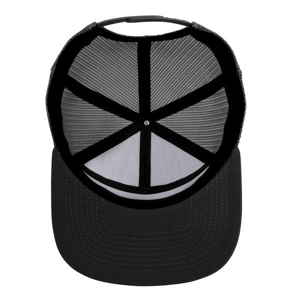 Embroidered 7 Panel Trucker Flat Bill Snapback Hat