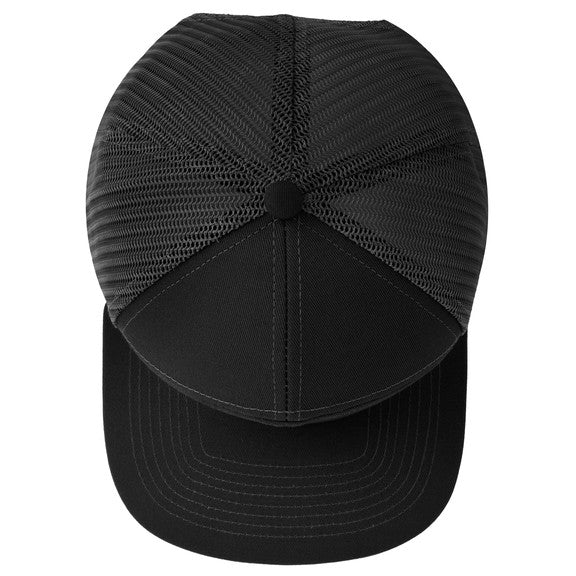 Embroidered 7 Panel Trucker Flat Bill Snapback Hat