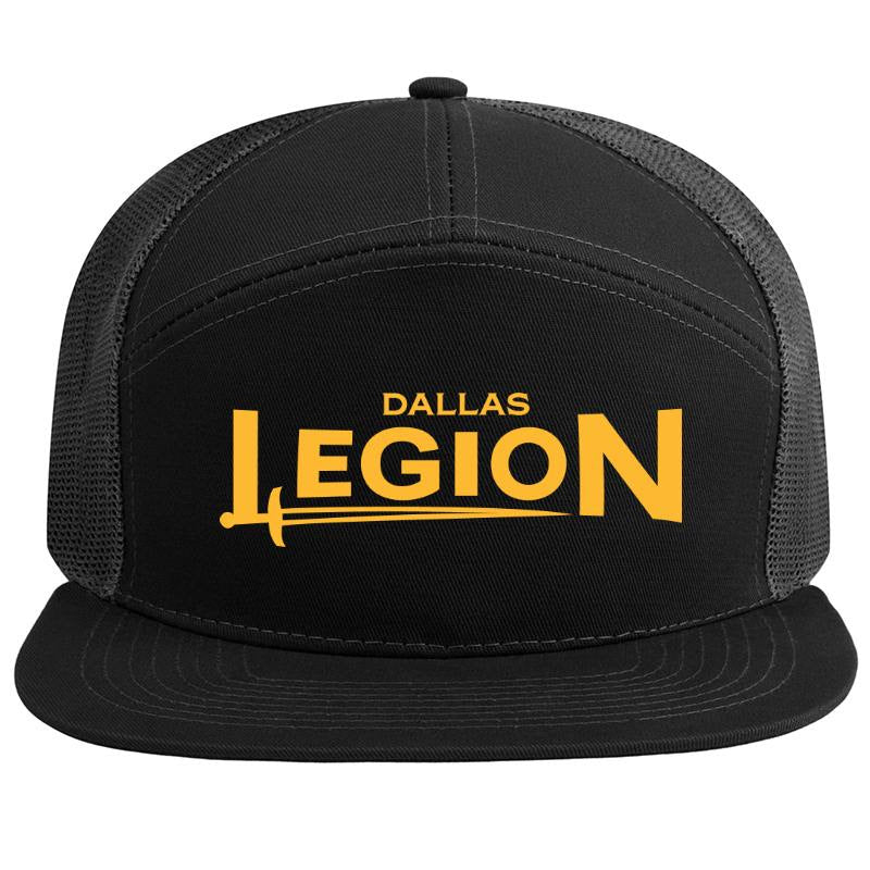 Embroidered 7 Panel Trucker Flat Bill Snapback Hat