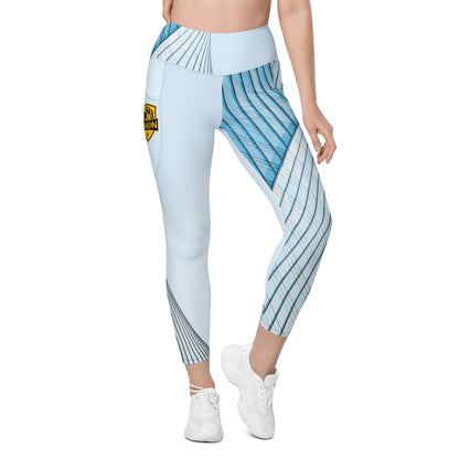 Leggings with pockets - Blue Scraper