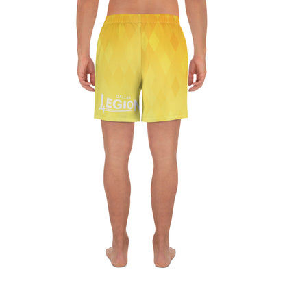 Men's Athletic Long Shorts - Yellow Diamonds