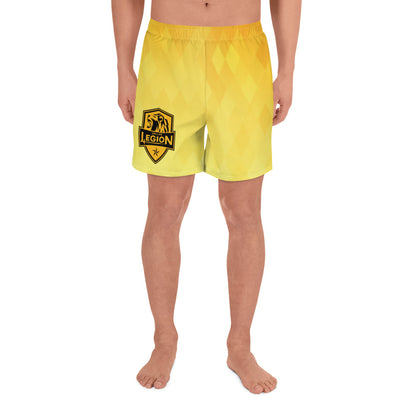 Men's Athletic Long Shorts - Yellow Diamonds