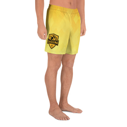 Men's Athletic Long Shorts - Yellow Diamonds